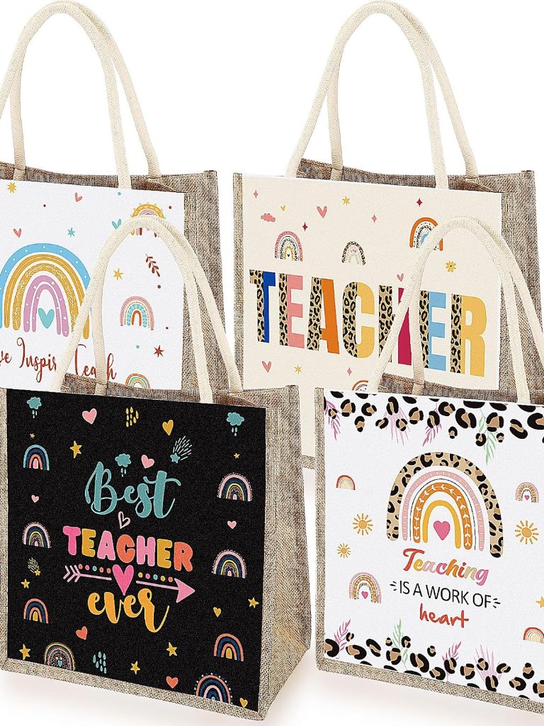 4 Pcs Teacher Appreciation Tote Bag Gifts For Women Teacher Appreciation Gifts B